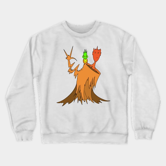 "Tree Dude - Stylized Tree Holding up the 'I Love You' Symbol" Crewneck Sweatshirt by Helphi